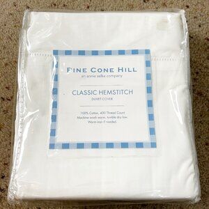 NEW Pine Cone Hill White Classic Hemstitch Duvet Cover King Size